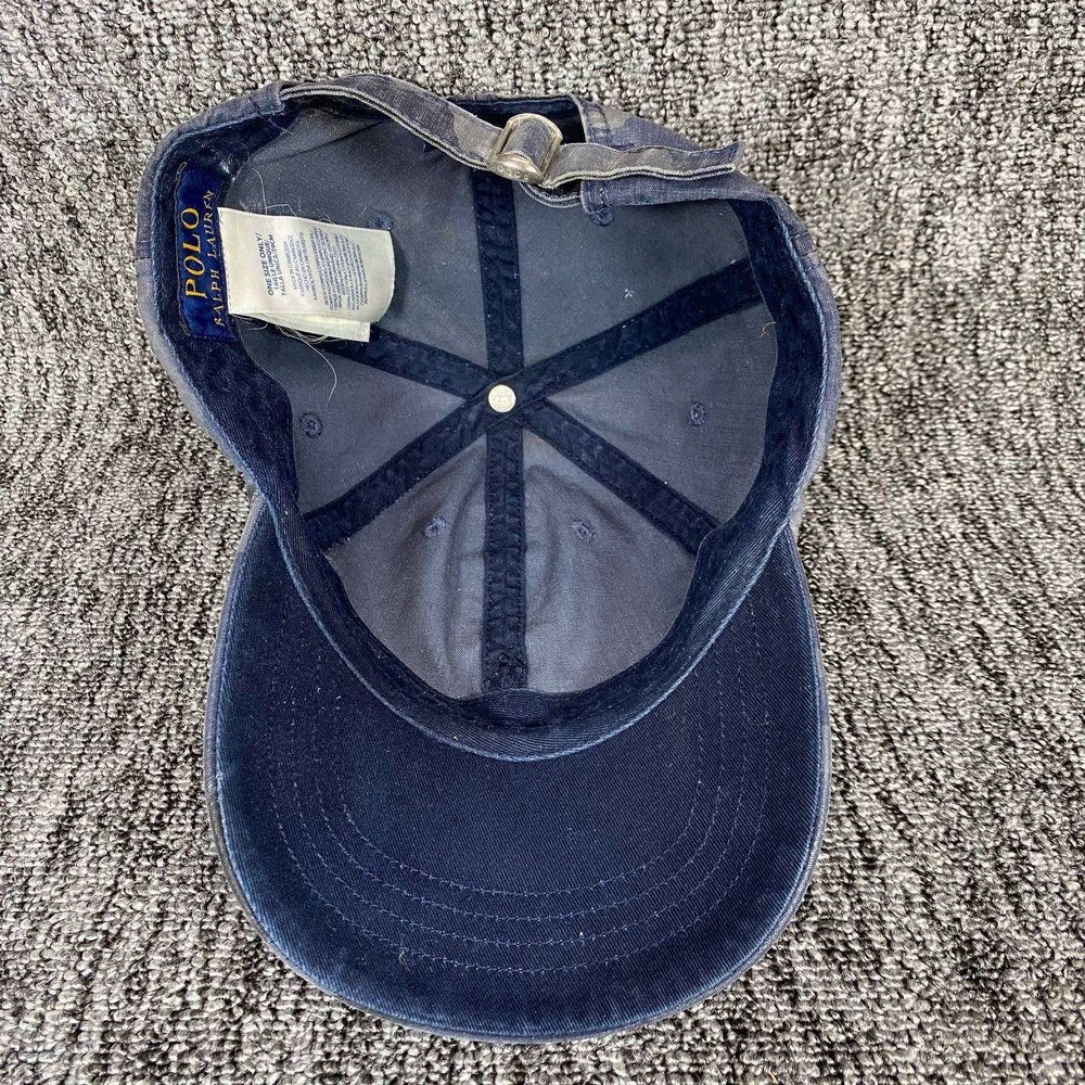 Polo Ralph Lauren Hat Mens One Size Blue Camo Adjustable Cotton Baseball Cap - Picture 6 of 11